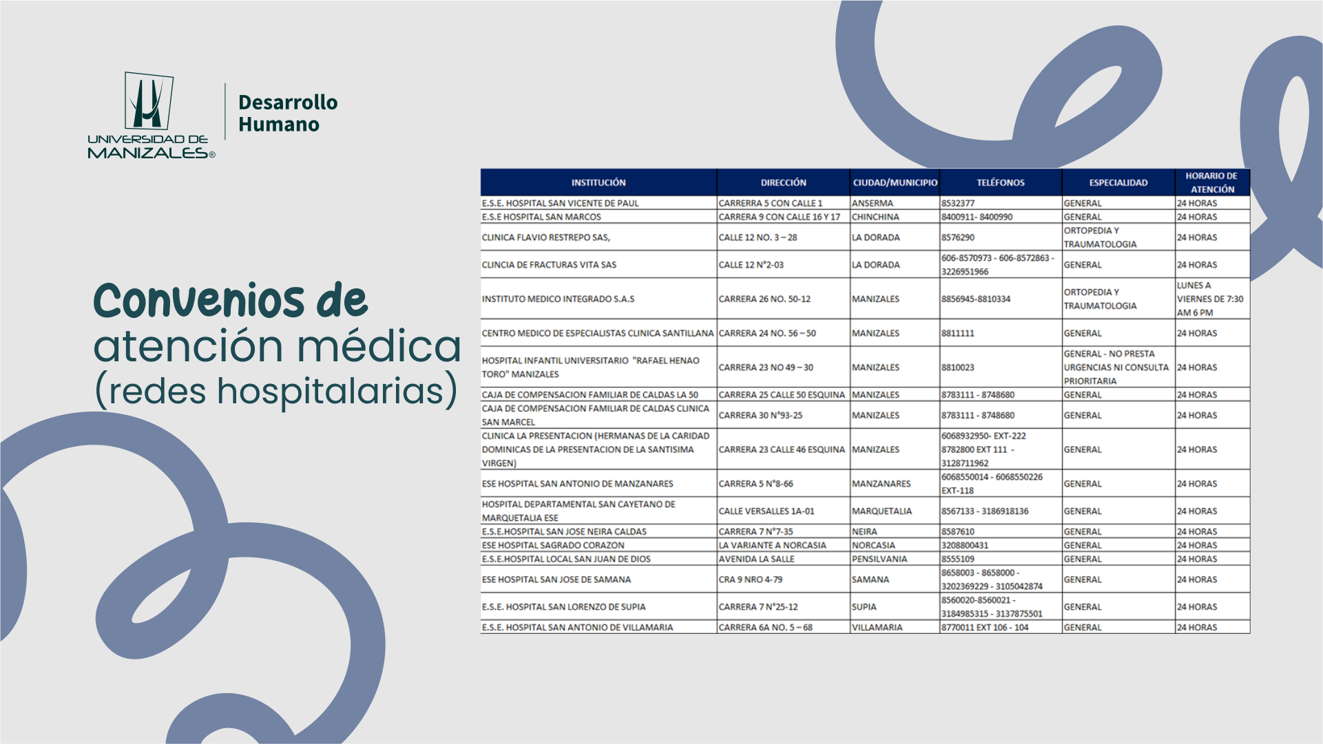 Red hospitalaria póliza de accidentes